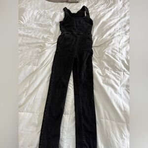 Free People Black Jean Stretch Sleeveless Jumpsuit- size 2
